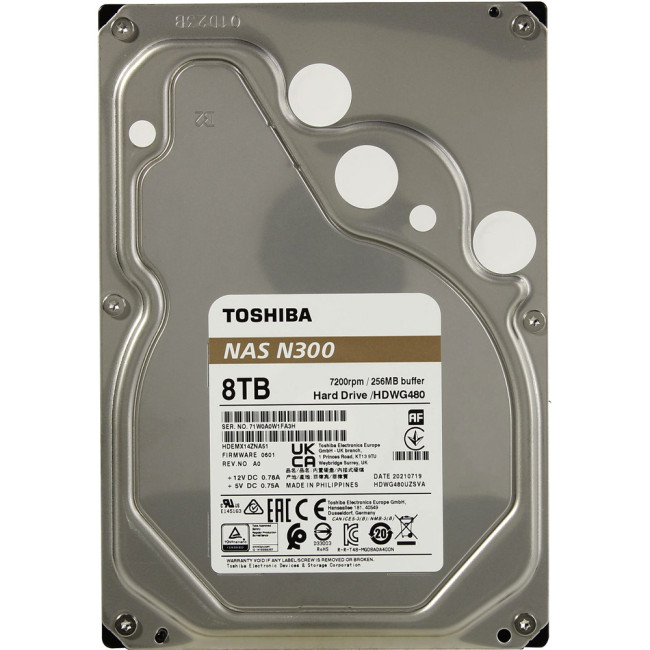 Жесткий диск Toshiba N300 NAS 8TB (HDWG480UZSVA)