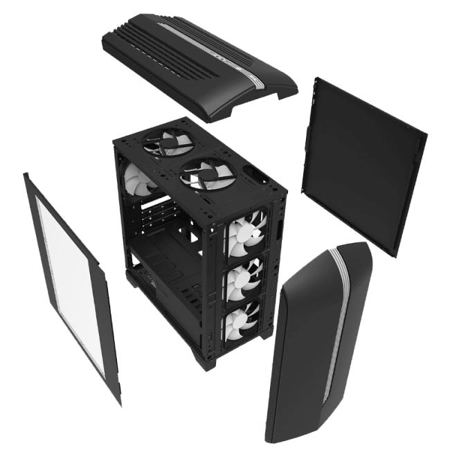 Компьютерный корпус, без блока питания mATX Gamemax Centauri BG H601