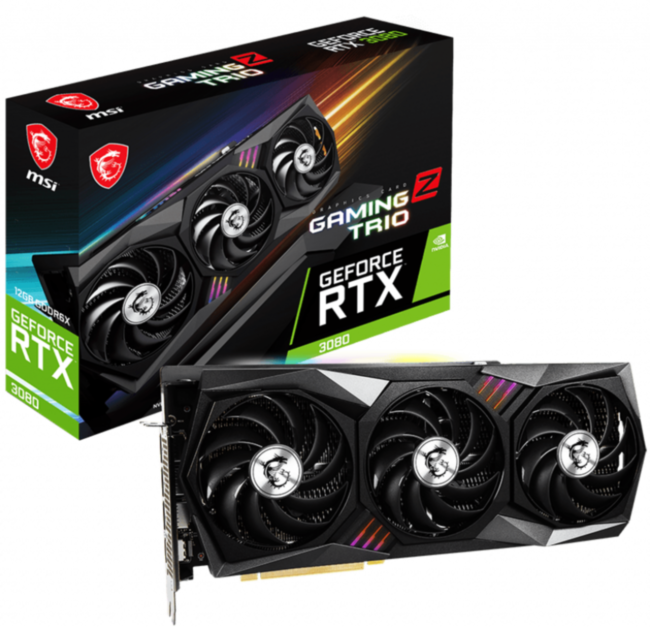 Видеокарта MSI GeForce RTX 3080 GAMING Z TRIO 12G LHR Видеокарта MSI GeForce RTX 3080 GAMING Z TRIO 12G LHR