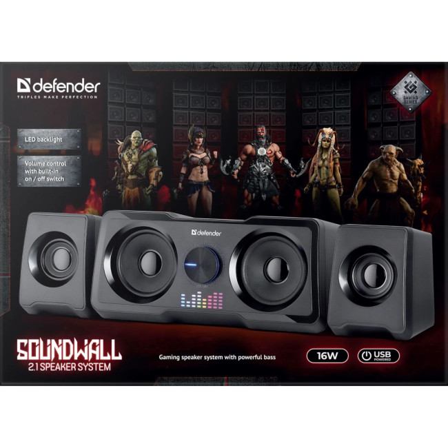 Defender Акустическая 2.1 система Soundwall 16 Вт, питание от USB Defender 65214 Defender Акустическая 2.1 система Soundwall 16 Вт, питание от USB Defender 65214