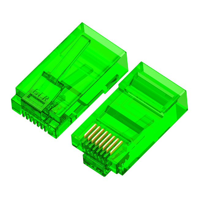 Greenconnect Коннектор цветной RJ-45 cat.5e UTP Male, для многожильного кабеля, 8p8c 15 шт (3 цвета по 5 шт), GCR-51802 Коннектор Greenconnect цветной RJ-45 cat.5e UTP Male