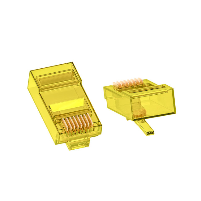 Greenconnect Коннектор цветной RJ-45 cat.5e UTP Male, для многожильного кабеля, 8p8c 15 шт (3 цвета по 5 шт), GCR-51802 Коннектор Greenconnect цветной RJ-45 cat.5e UTP Male