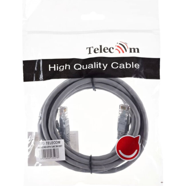 Патчкорд литой Telecom UTP кат.6 3m VCOM NA102-UTP-C6-3M Патчкорд литой Telecom UTP кат.6 3m VCOM NA102-UTP-C6-3M