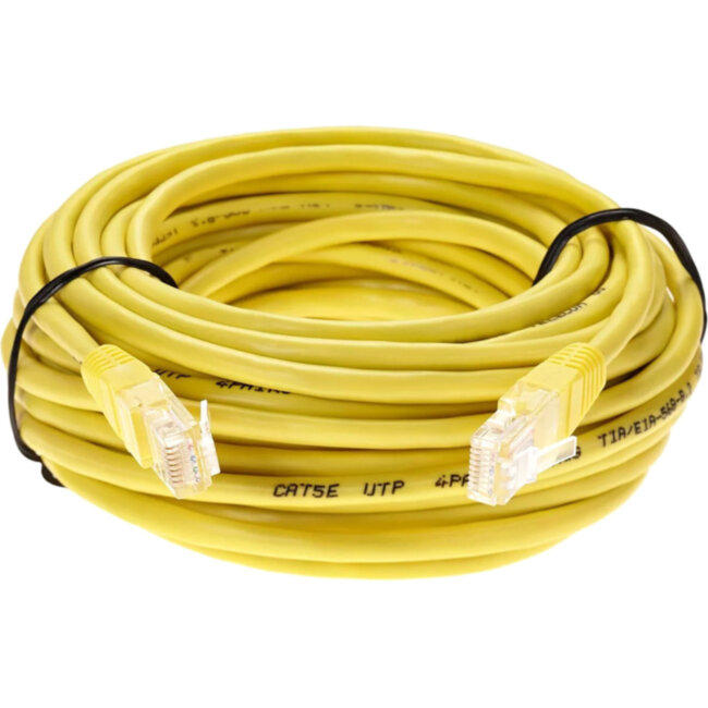 Патчкорд литой "Telecom" UTP кат.5е 10,0м желтый VCOM NA102-Y-10M