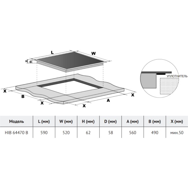 Встраиваемая варочная панель KORTING Korting HIB 64470 B Встраиваемая варочная панель KORTING Korting HIB 64470 B