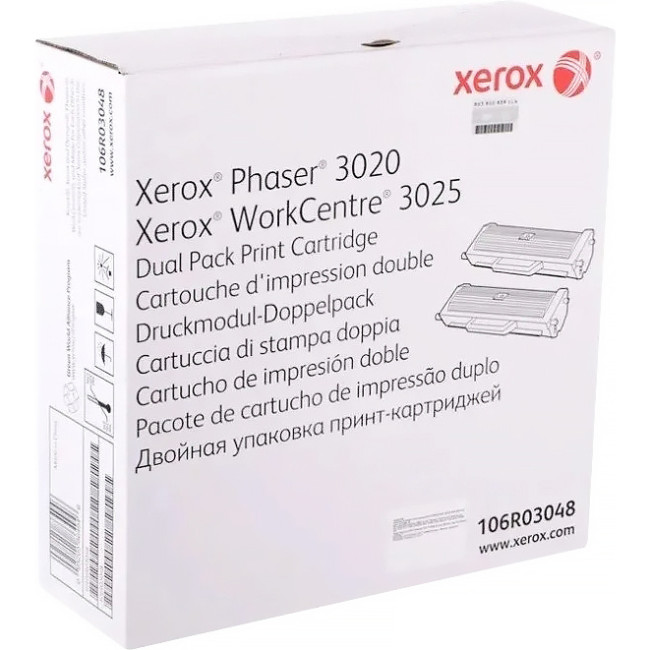 Двойная упаковка тонер-картриджей P3020/WC3025, 3K Xerox 106R03048