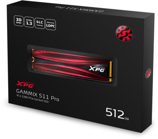Твердотельный накопитель XPG GAMMIX S11 Pro AGAMMIXS11P-512GT-C Твердотельный накопитель XPG GAMMIX S11 Pro AGAMMIXS11P-512GT-C