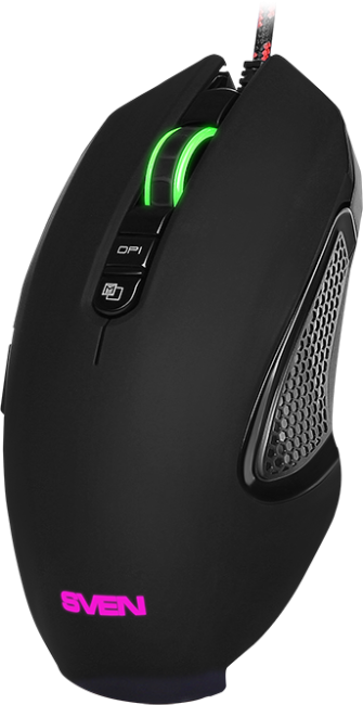 Игровая мышь SVEN RX-G955 USB (7+1кл. 200-4000 DPI, ПО, Soft Touch, подсветка) Sven RX-G955