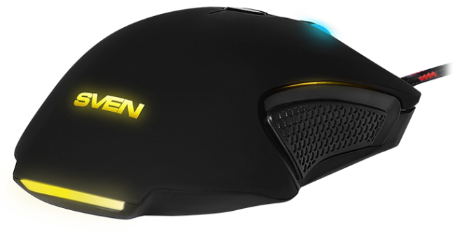 Игровая мышь SVEN RX-G955 USB (7+1кл. 200-4000 DPI, ПО, Soft Touch, подсветка) Sven RX-G955