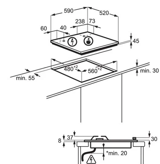 Встраиваемые газовые панели ELECTROLUX Electrolux KGG64362S