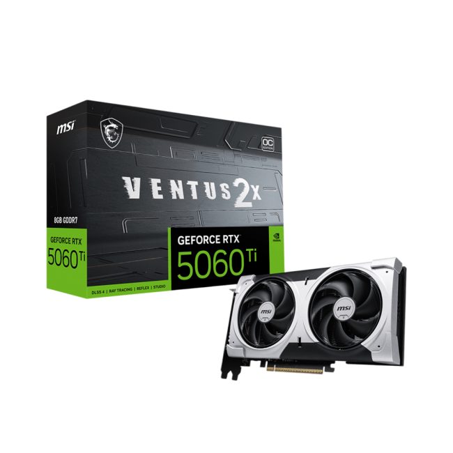 Видеокарта MSI GeForce RTX 5060 Ti 8G VENTUS 2X OC PLUS Видеокарта MSI GeForce RTX 5060 Ti 8G VENTUS 2X OC PLUS