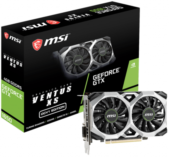 Видеокарта MSI GeForce GTX 1650 VENTUS XS 4G OCV1 Видеокарта MSI GeForce GTX 1650 VENTUS XS 4G OCV1