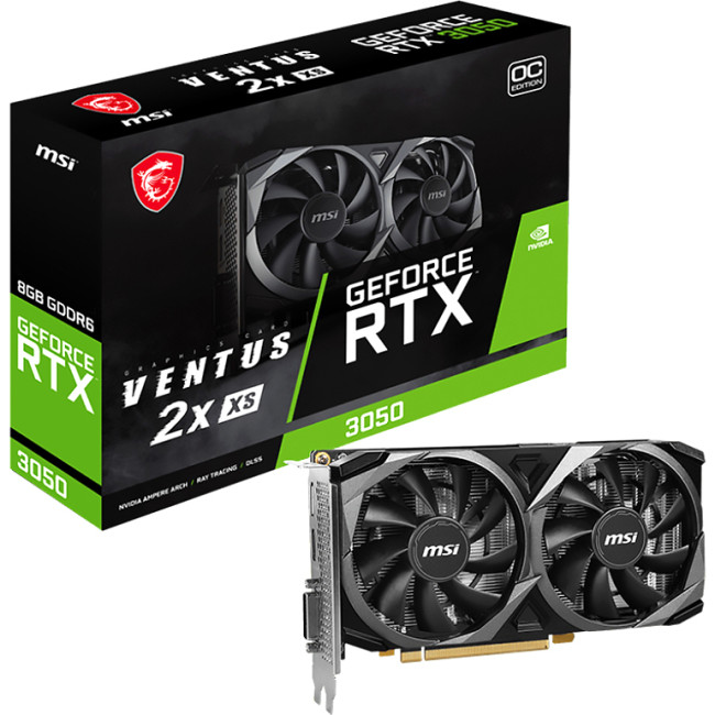 Видеокарта MSI RTX 3050 VENTUS 2X XS 8G OC Видеокарта MSI RTX 3050 VENTUS 2X XS 8G OC