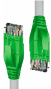 Патч-корд прямой 0.5m UTP кат.5e, серый, зеленые коннекторы, 24 AWG, литой, ethernet high speed 1 Гбит/с, RJ45, T568B 4PH 4PH-R90024