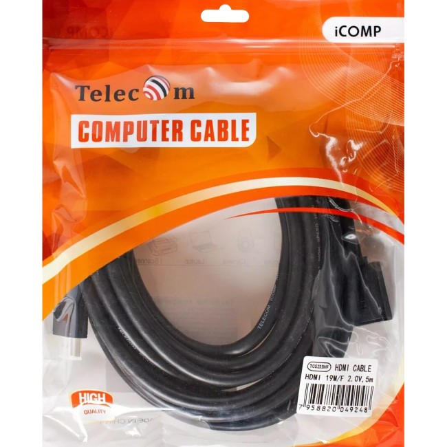 Кабель удлинительный HDMI-19M---HDMI-19F ver 2.0, 5m, Telecom <TCG-235MF-5M> VCOM TCG235MF-5M Кабель удлинительный HDMI-19M---HDMI-19F ver 2.0, 5m, Telecom <TCG-235MF-5M> VCOM TCG235MF-5M