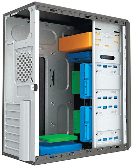 Корпус c блоком питания 450 Ватт Foxline FL-302-FZ450