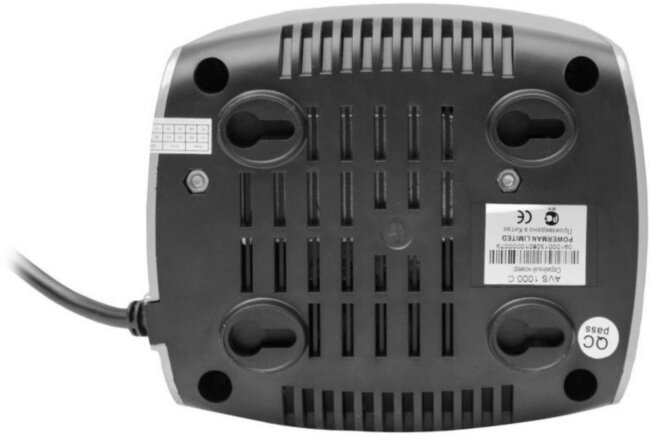 Стабилизатор POWERMAN AVS 1000C, ступенчатый регулятор, 1000ВА/500Вт, 150-280В, максимальный входной ток 8А, 2 евророзетки, IP-20, напольный, 151мм х 126мм х 123мм, 2 кг. POWERMAN AVS 1000C Стабилизатор POWERMAN AVS 1000C, ступенчатый регулятор, 1000ВА/500Вт, 150-280В, максимальный входной ток 8А, 2 евророзетки, IP-20, напольный, 151мм х 126мм х 123мм, 2 кг. POWERMAN AVS 1000C