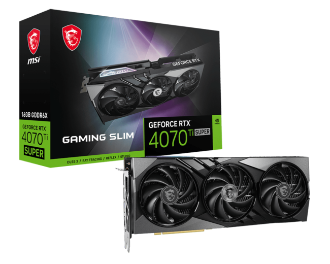 Видеокарта MSI GeForce RTX 4070 Ti SUPER 16G GAMING SLIM Видеокарта MSI GeForce RTX 4070 Ti SUPER 16G GAMING SLIM