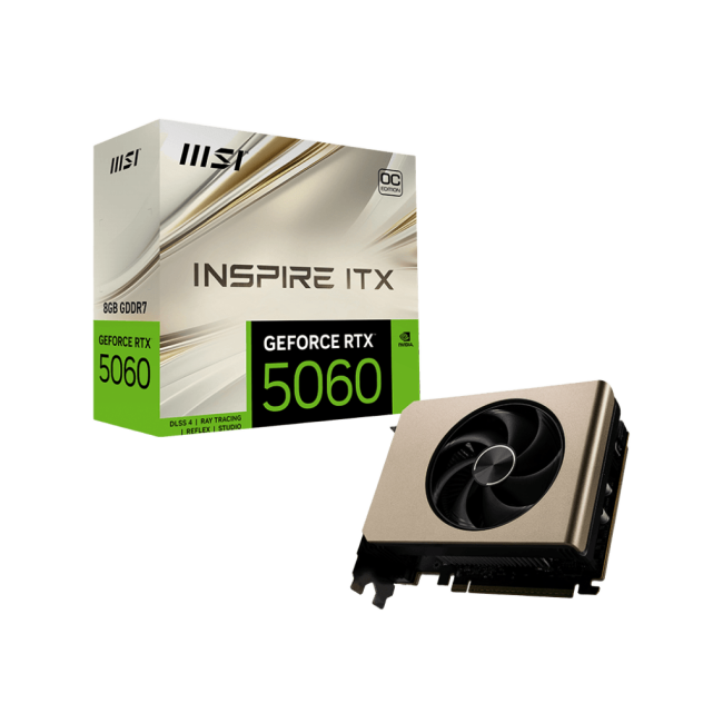 Видеокарта MSI RTX 5060 8G INSPIRE ITX OC Видеокарта MSI RTX 5060 8G INSPIRE ITX OC