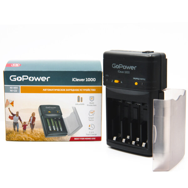 З/У для аккумуляторов GoPower iClever1000 Ni-MH/Ni-Cd 4 слота (1/15/30) З/У для аккумуляторов GoPower iClever1000 (00-00015344) З/У для аккумуляторов GoPower iClever1000 Ni-MH/Ni-Cd 4 слота (1/15/30) З/У для аккумуляторов GoPower iClever1000 (00-00015344)