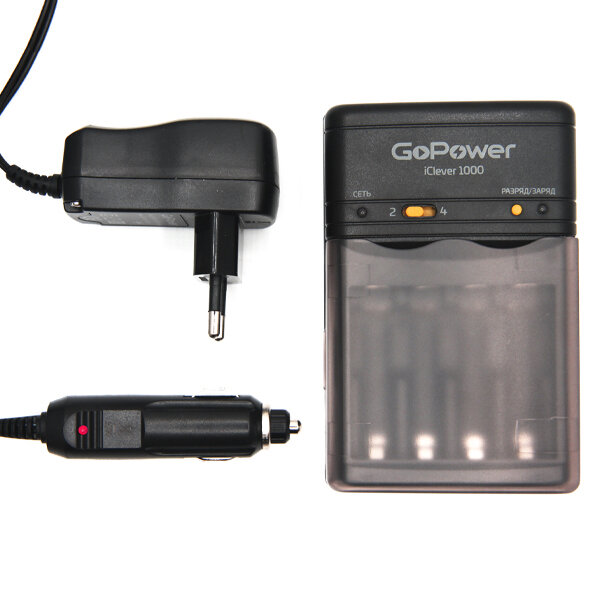 З/У для аккумуляторов GoPower iClever1000 Ni-MH/Ni-Cd 4 слота (1/15/30) З/У для аккумуляторов GoPower iClever1000 (00-00015344) З/У для аккумуляторов GoPower iClever1000 Ni-MH/Ni-Cd 4 слота (1/15/30) З/У для аккумуляторов GoPower iClever1000 (00-00015344)