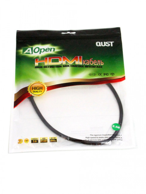 Кабель HDMI 19M/M ver 2.0, 0.5М  Aopen <ACG711-0.5M> AOpen HDMI (m) - HDMI (m) 0.5м Кабель HDMI 19M/M ver 2.0, 0.5М  Aopen <ACG711-0.5M> AOpen HDMI (m) - HDMI (m) 0.5м