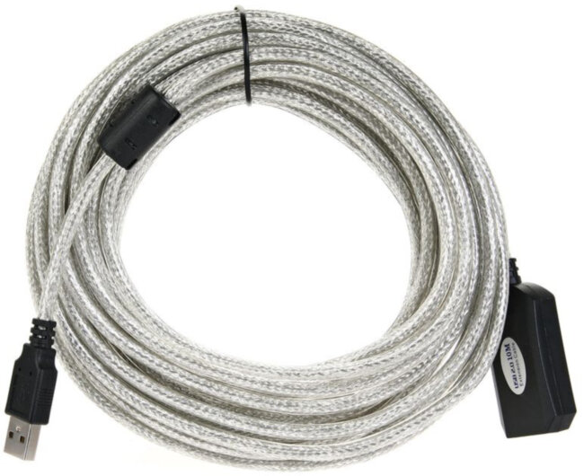 Кабель-адаптер USB2.0-repeater, удлинительный активный <Am-->Af> 10м VCOM <VUS7049-10M> VCOM USB 2.0 Type-AM - USB 2.0 Type-AF 10м