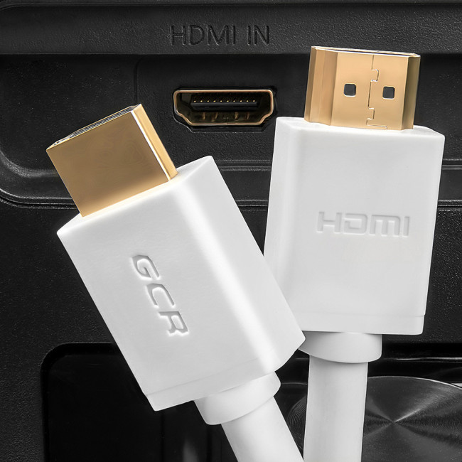 Greenconnect Кабель 0.5m HDMI версия 2.0 HDR 4:2:2, Ultra HD, 4K 60 fps 60Hz/5K*30Hz, 3D, AUDIO, 18.0 Гбит/с, 28/28 AWG, OD7.3mm, тройной экран, белый, GCR-HM761-0.5m Greenconnect HDMI (m) - HDMI (m) 0.5м