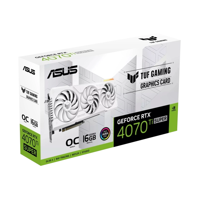 Видеокарта ASUS TUF-RTX4070TIS-O16G-WHITE-GAMING 90YV0KF2-M0NA00 Видеокарта ASUS TUF-RTX4070TIS-O16G-WHITE-GAMING 90YV0KF2-M0NA00