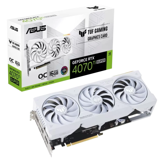 Видеокарта ASUS TUF-RTX4070TIS-O16G-WHITE-GAMING 90YV0KF2-M0NA00 Видеокарта ASUS TUF-RTX4070TIS-O16G-WHITE-GAMING 90YV0KF2-M0NA00