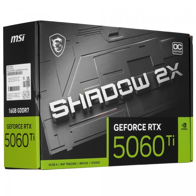 Видеокарта MSI RTX 5060 Ti 16G SHADOW 2X OC PLUS Видеокарта MSI RTX 5060 Ti 16G SHADOW 2X OC PLUS