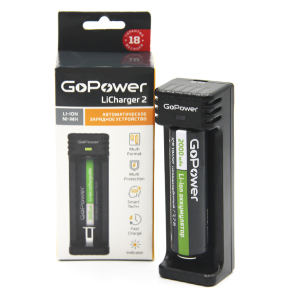 З/У для аккумуляторов GoPower LiCharger 2 Ni-MH/Ni-Cd/Li-ion/IMR 1 слот (1/100) З/У для аккумуляторов GoPower LiCharger 2 (00-00015361) З/У для аккумуляторов GoPower LiCharger 2 Ni-MH/Ni-Cd/Li-ion/IMR 1 слот (1/100) З/У для аккумуляторов GoPower LiCharger 2 (00-00015361)