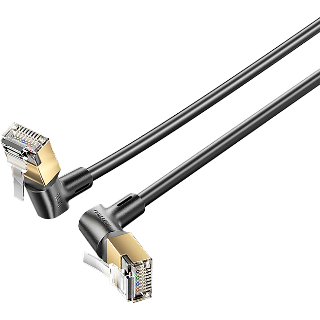 Патч-корд Vention прямой STP cat.8, RJ45 угол 360 - 2м. Черный Vention IKLBH
