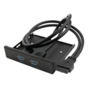 GCR Планка в корпус отсек 3.5" USB 3.0, 1 порт 20pin на 2 внешних порта, 0.58m, черный, GCR-20P2UF3 Greenconnect GCR-20P2UF3