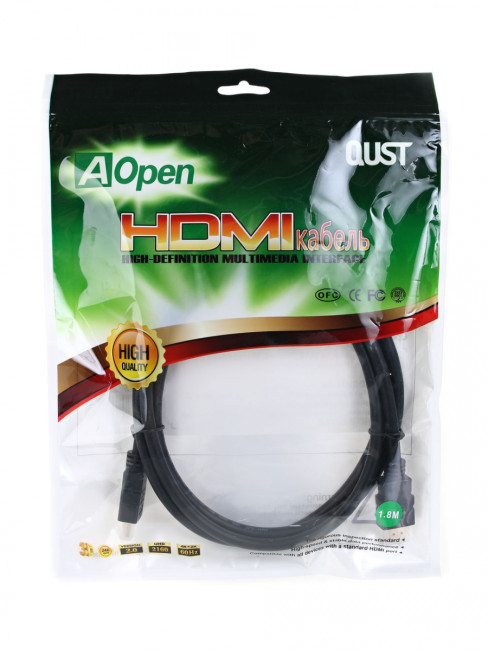 Кабель HDMI 19M/M ver 2.0, 1.8М Aopen <ACG711-1.8M> AOpen HDMI (m) - HDMI (m) 1.8м Кабель HDMI 19M/M ver 2.0, 1.8М Aopen <ACG711-1.8M> AOpen HDMI (m) - HDMI (m) 1.8м