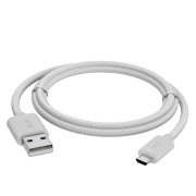 GCR Кабель 1.5m MicroUSB, быстрая зарядка, белый нейлон, GCR-54083 Кабель Greenconnect 1.5 м (GCR-54083)