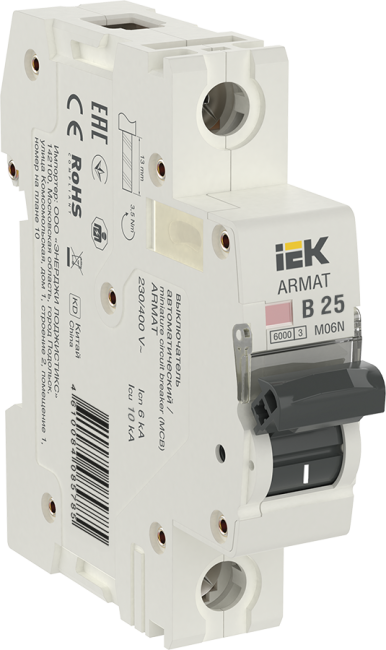 ARMAT Авт. выкл. M06N 1P B 25А IEK IEK AR-M06N-1-B025 ARMAT Авт. выкл. M06N 1P B 25А IEK IEK AR-M06N-1-B025