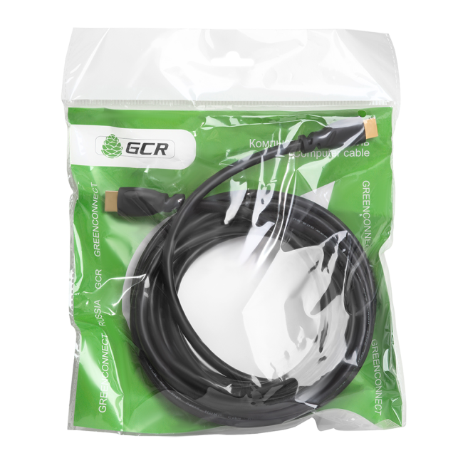 Greenconnect Кабель 1.0m, HDMI версия 2.0 HDR 4:2:2, Ultra HD, 4K 60 fps 60Hz/5K*30Hz, 3D, AUDIO, 18.0 Гбит/с, 28/28 AWG, OD7.3mm, тройной экран, черный, GCR-HM311-1.0m Greenconnect HDMI (m) - HDMI (m) 1м