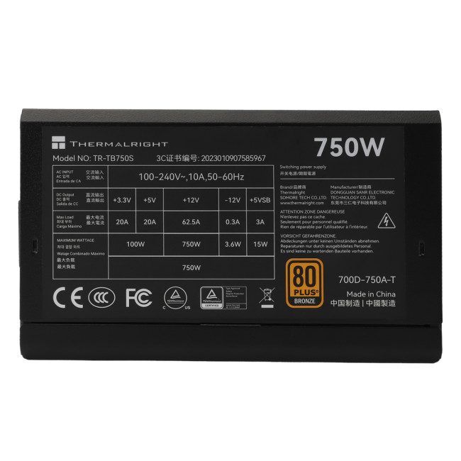 Блок питания 750W Thermalright TR-TB750S 750W 80+ Bronze Блок питания 750W Thermalright TR-TB750S 750W 80+ Bronze
