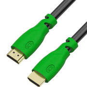 Greenconnect Кабель 1.0m, HDMI версия 2.0 HDR 4:2:2, Ultra HD, 4K 60 fps 60Hz/5K*30Hz, 3D, AUDIO, 18.0 Гбит/с, 28/28 AWG, OD7.3mm, тройной экран, черный, зеленые коннекторы, GCR-HM321-1.0m Greenconnect GCR-HM321-1.0m
