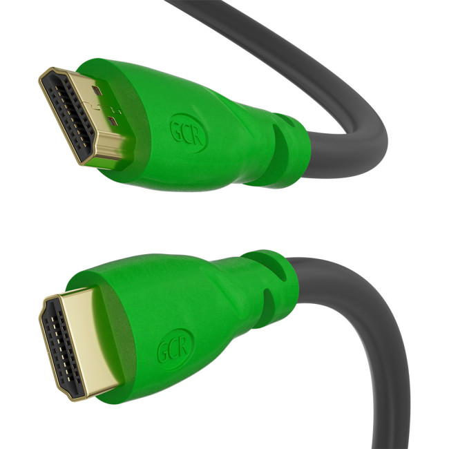 Greenconnect Кабель 1.0m, HDMI версия 2.0 HDR 4:2:2, Ultra HD, 4K 60 fps 60Hz/5K*30Hz, 3D, AUDIO, 18.0 Гбит/с, 28/28 AWG, OD7.3mm, тройной экран, черный, зеленые коннекторы, GCR-HM321-1.0m Greenconnect GCR-HM321-1.0m