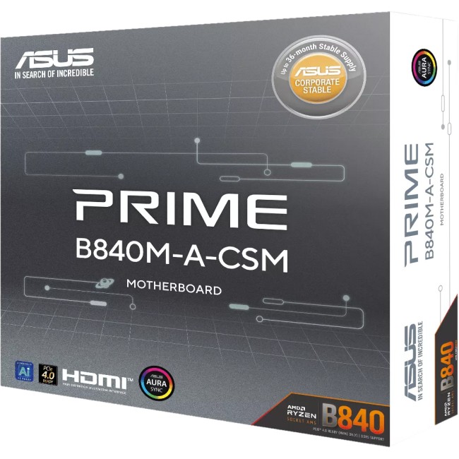 Материнская плата ASUS PRIME B840M-A-CSM (90MB1J10-M0EAYC) Материнская плата ASUS PRIME B840M-A-CSM (90MB1J10-M0EAYC)