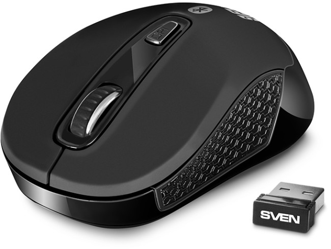 Беспроводная мышь SVEN RX-575SW чёрная (бесш. кл., Bluetooth, 2,4 GHz, 3+1кл. 800-1600DPI, блист.) Sven RX-575SW
