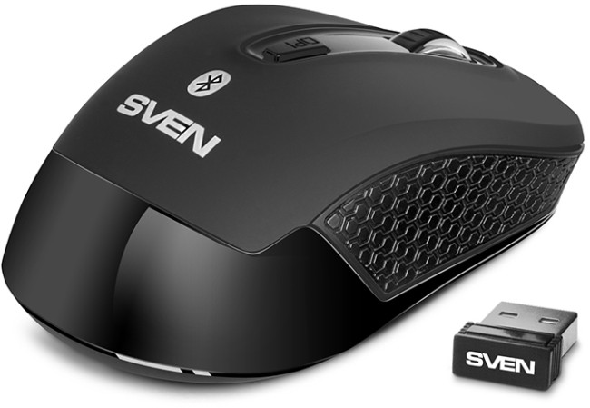 Беспроводная мышь SVEN RX-575SW чёрная (бесш. кл., Bluetooth, 2,4 GHz, 3+1кл. 800-1600DPI, блист.) Sven RX-575SW
