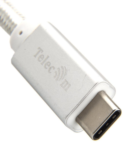 Кабель USB 3.1 Type Cm -- Cm  IC 5А 10Gbs длина 1M, Telecom <TC420S> серебряный Telecom USB 3.2 Type-C (m) - USB 3.2 Type-C (m) 1м
