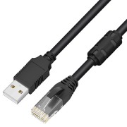 GCR Кабель консольный 1.0m USB 2.0, AM/RJ50 (10P10C), черный, ферритовое кольцо, 28/24 AWG, экран, армированный Greenconnect GCR-54480