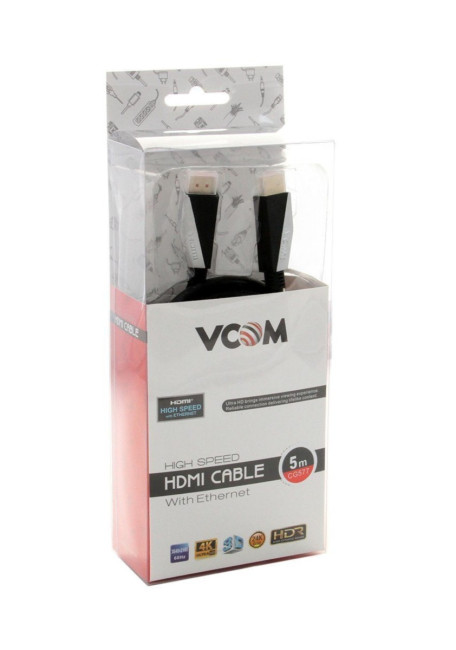 Кабель HDMI 19M/M,ver. 2.0, 4K@60 Hz 5m VCOM <CG577-5M> VCOM HDMI (m)- HDMI (m) 5м
