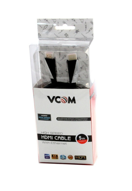 Кабель HDMI 19M/M,ver. 2.0, 4K@60 Hz 5m VCOM <CG577-5M> VCOM HDMI (m)- HDMI (m) 5м