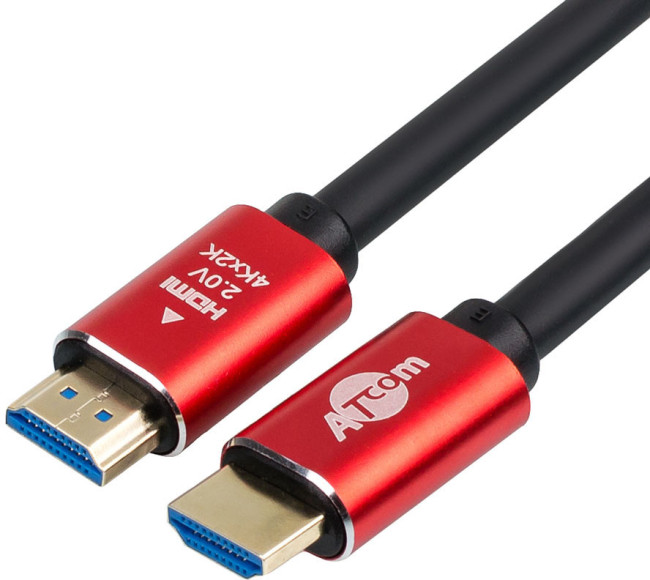 Кабель HDMI 5 m (Red/Gold, в пакете)  VER 2.0 ATcom HDMI 2.0 (m) - HDMI 2.0 (m) 5 м