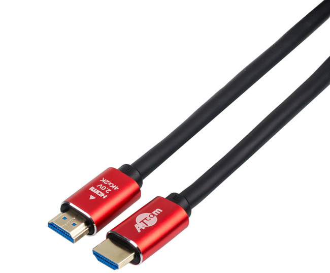 Кабель HDMI 5 m (Red/Gold, в пакете)  VER 2.0 ATcom HDMI 2.0 (m) - HDMI 2.0 (m) 5 м
